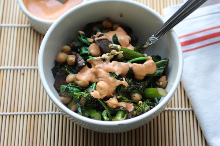 Quinoa Bowl with Tahini Sriracha Sauce Girl Eats Greens_0012