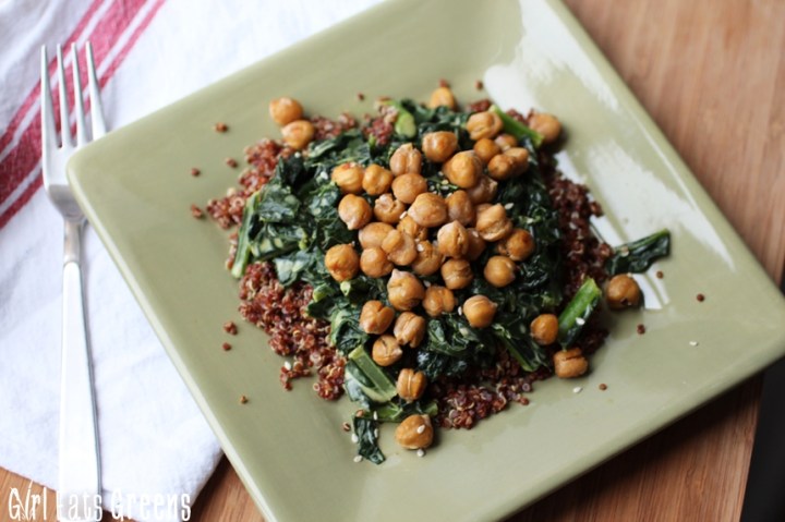 Coconut Curry Creamed Kale with Quinoa and Crispy Chickpeas Gluten Free Vegetarian Vegan Girl Eats Greens_0024