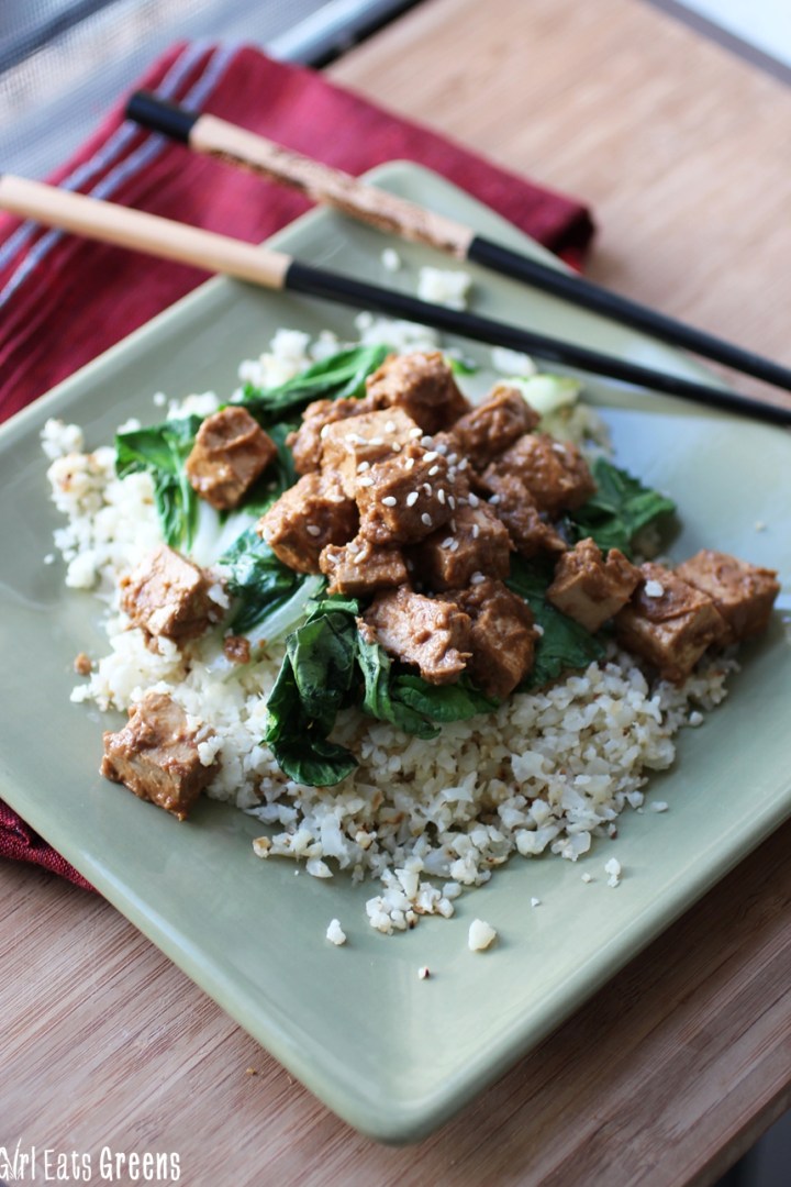 Ginger Peanut Tofu Cauliflower Rice Gluten Free Vegetarian Vegan Girl Eats Greens_0015