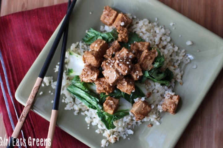 Ginger Peanut Tofu Cauliflower Rice Gluten Free Vegetarian Vegan Girl Eats Greens_0024