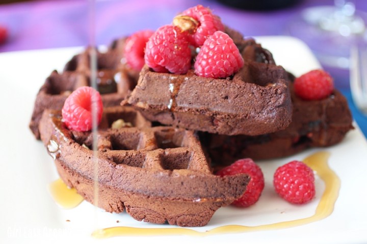 Chocolate Raspberry Walnut Waffles Girl Eats Greens_0021